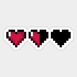 Video Game Hearts – Half Health Sticker